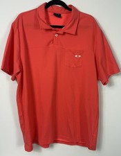 Oakley Men  s Polo Short Sleeve Shirt, Orange Size XL