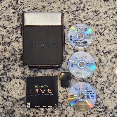 Xbox Live Beta Test Kit Lot   Case, Puck, Beta Discs, NFL Fever, Manual & Sleeve
