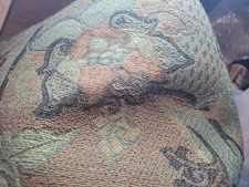 Vtg Baroque Fabric Upholstery Victorian French Cottage  Art Nuevo 84 X 53"