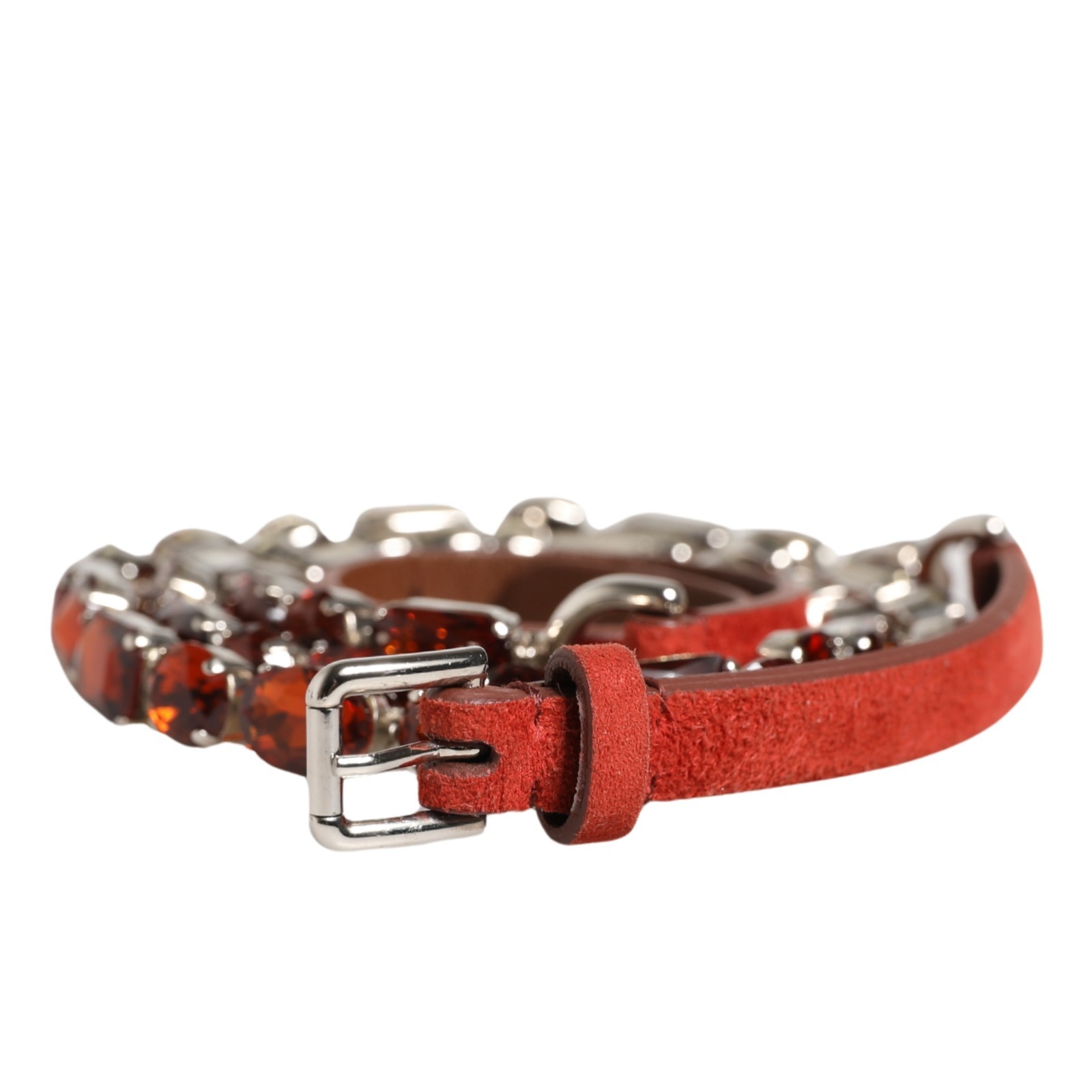 DOLCE - GABBANA Belt Red Velvet Crystals Chain Embellished Tag s L RRP 1130usd 113590₽