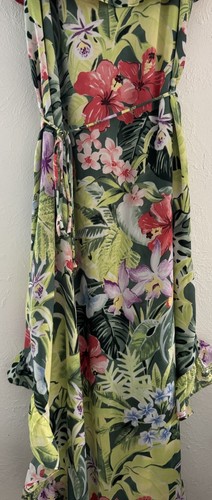 Maxi Vestido Tropical Tommy Bahama Talla S/P Tropolicious Estampado Floral Volantes - Imagen 4 de 7