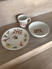 Arzberg Porzellan Kindergeschirr Retro Zoo 3 Teile Zootiere Tiere 