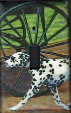 Dalmatian Art Printed on a Single Toggle light switch plate, made in USA