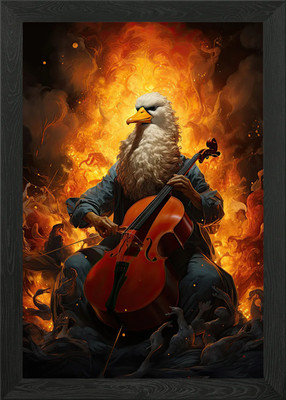 Funny duck Framed Wall Art Poster Canvas Print Picture