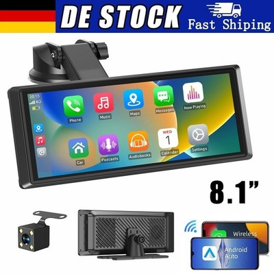 Wireless Carplay Display für Apple Carplay Android Auto FM AUX Navi 8,1 Zoll Neu