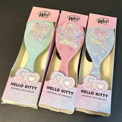 WET Brand HAIR BRUSH Sanrio HELLO KITTY 50th Anniversary  Detangler ColorChoice