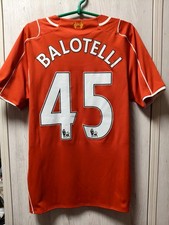 Gr. M Liverpool 2014-2015 Home Fußball Shirt Trikot Balotelli #45