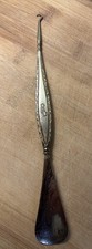 Antique Shoe Horn Button Hook Ornate Handle RL Monogram Possible 860S