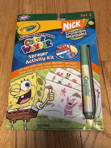 Crayola Color Wonder Sprayer Activity Kit Spongebob Squarepants Set 2 NEW Rare