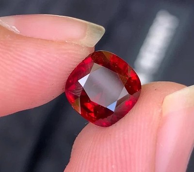5 Ct Natura Flawless Burma Red Ruby Cushion Cut Certified Loose Gemstone AAA