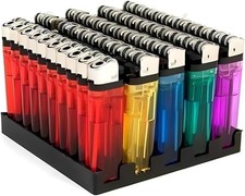 BML 50 Pack Disposable Lighters Multipack Gas Lighter Windproof Adjustable Flame