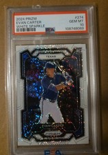 Evan Carter SSP White Sparkle psa Gem mt 10 Rc Texas Rangers MLB Card 