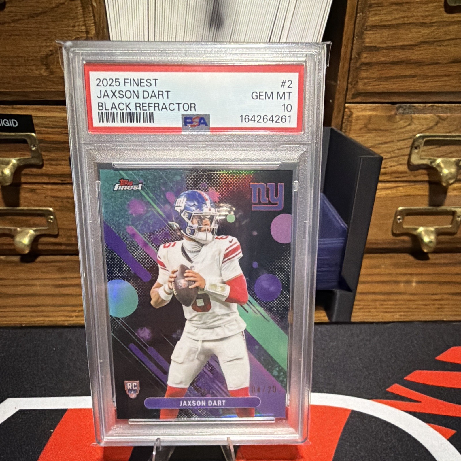 Jaxson Dart Topps Finest #2 Black Refractor