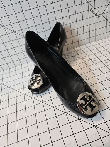 ADIDAS Tory Burch zeppa nera punta aperta taglia 7 5