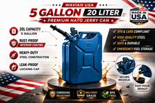 Wavian 5 Gallon 20l Nato Steel Jerry Can W Leakproof Spout Blue
