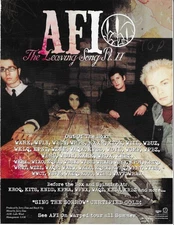 AFI Vintage Leaving Song 2003 PROMO TRADE AD Poster for Sing Sorrow CD 8.5x11