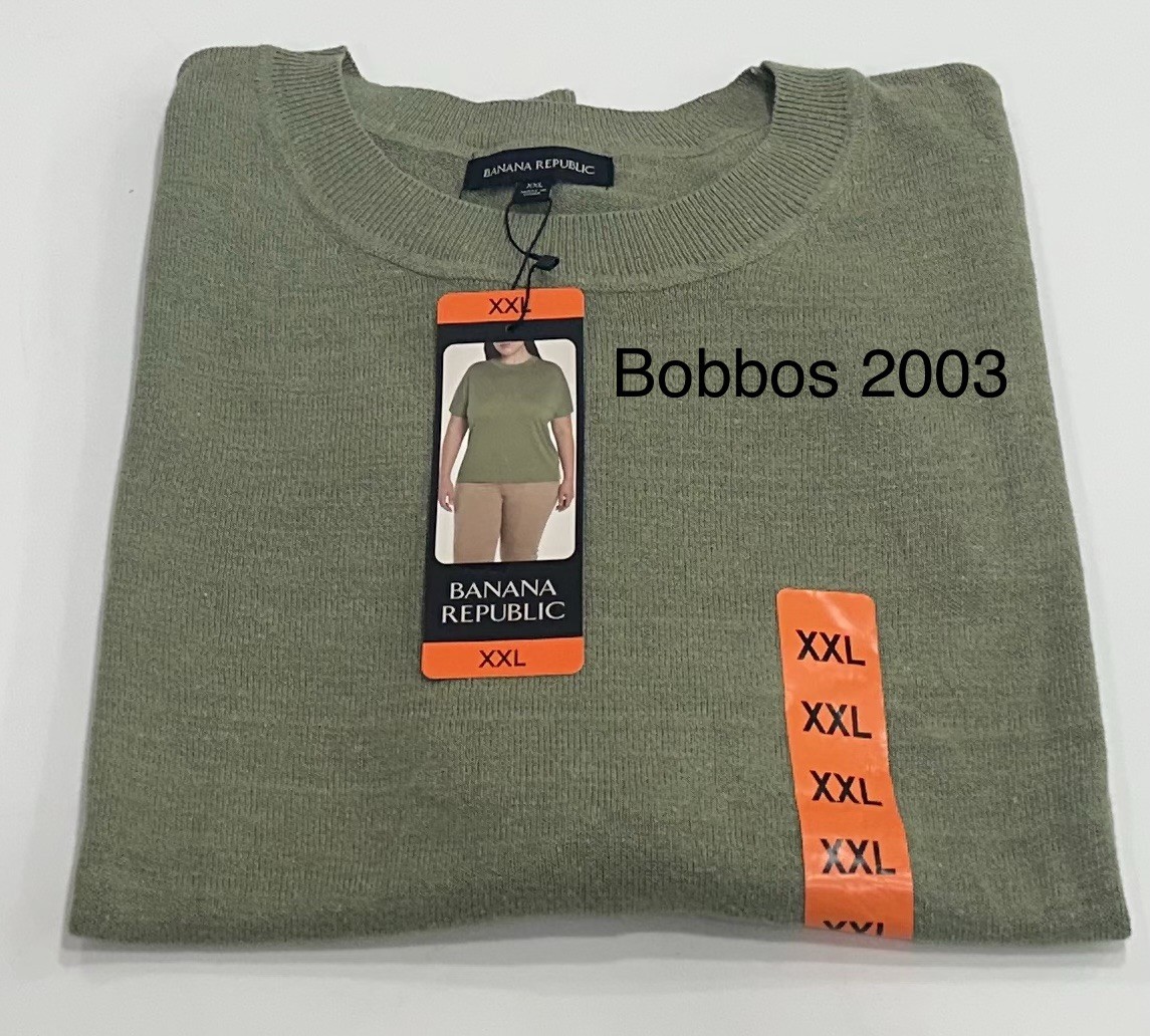 Banana Republic Women's Linen Blend Short Sleeve Top, Green, Size XXL