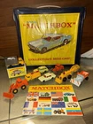 Vintage Matchbox Case 1967 And Catalogue And 9 Cars One New In Box