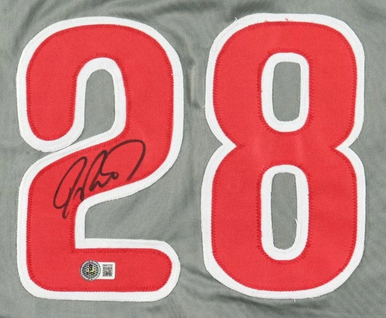 Camiseta de béisbol gris firmada por Jayson Werth Philadelphia BAS Foto 2 de 2