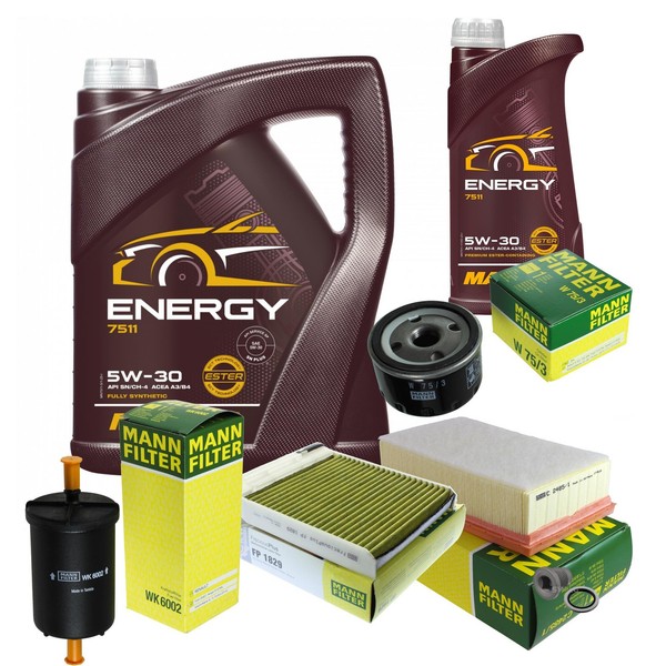 Mann Inspektionspaket 6L Mannol Energy 5W-30 FüR Renault Clio III 1.6 16V-image