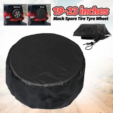 Black DIY Spare Tire Cover Trailer Wheel & Tyre Protector Against Sun & Rain New