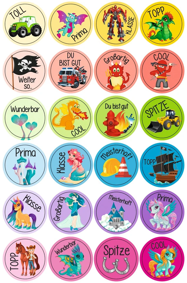 Sticker Motivation 96 Stück selbstklebend 2,5cm Scrapbooking Hausaufgaben