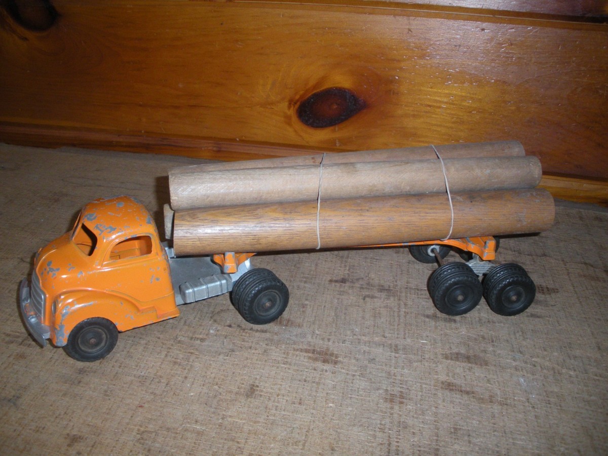 ミニカー Hubley toys truck&trailer Vintage Hubley 500 Series Logging Truck Tractor Trailer Orange