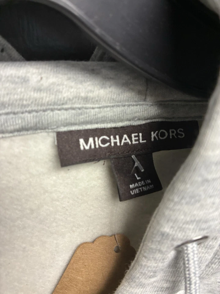 Sudadera con Capucha Michael Kors Para Hombre Gris/Negro Cremallera Completa - Talla L Foto 3 de 3