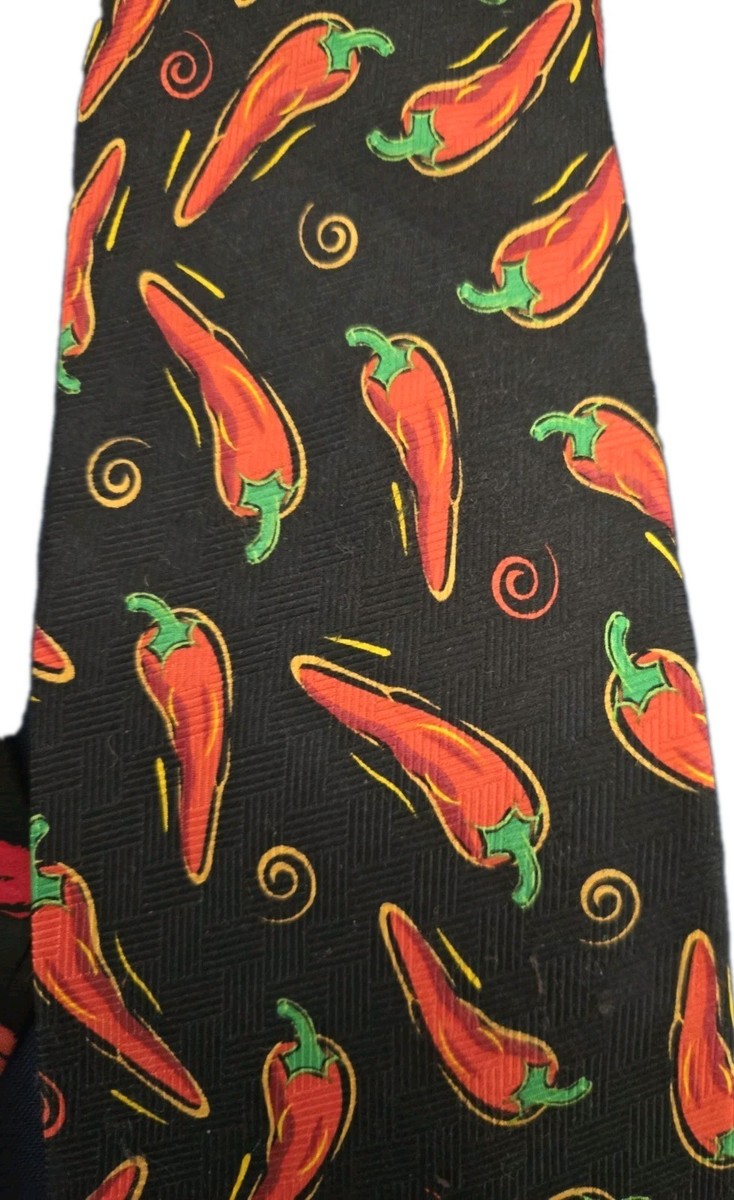 Chiles and Tobasco Sauce Men's Necktie's Lot Of (2) 100% Silk View 3