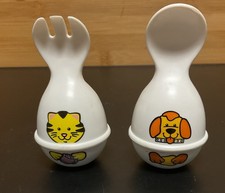 VINTAGE TODDLER 1995 HASBRO ROLY POLY SPOON  FORK SET