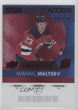 2021 Credentials 2020-21 Debut Ticket Access Red 49/199 Mikhail Maltsev #73 1u6