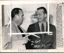 1954 Press Photo Yankees' president Dan Topping & baseball mogul Arnold Johnson