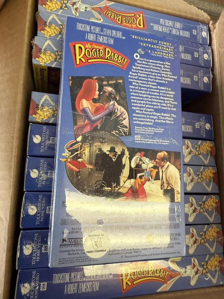 Case of 10 Brand New Sealed Who Framed Roger Rabbit VHS Tales from 1980 Early - Image 3 of 4
