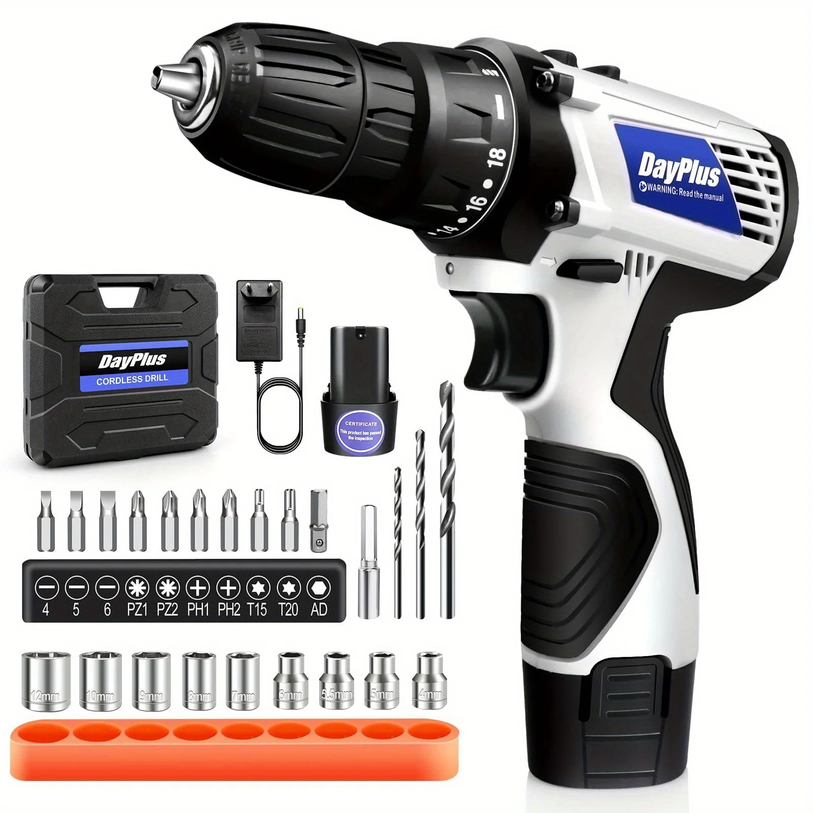 Trapano Avvitatore a Batteria 21V 3 in 1 - Potenza 45Nm Professionale