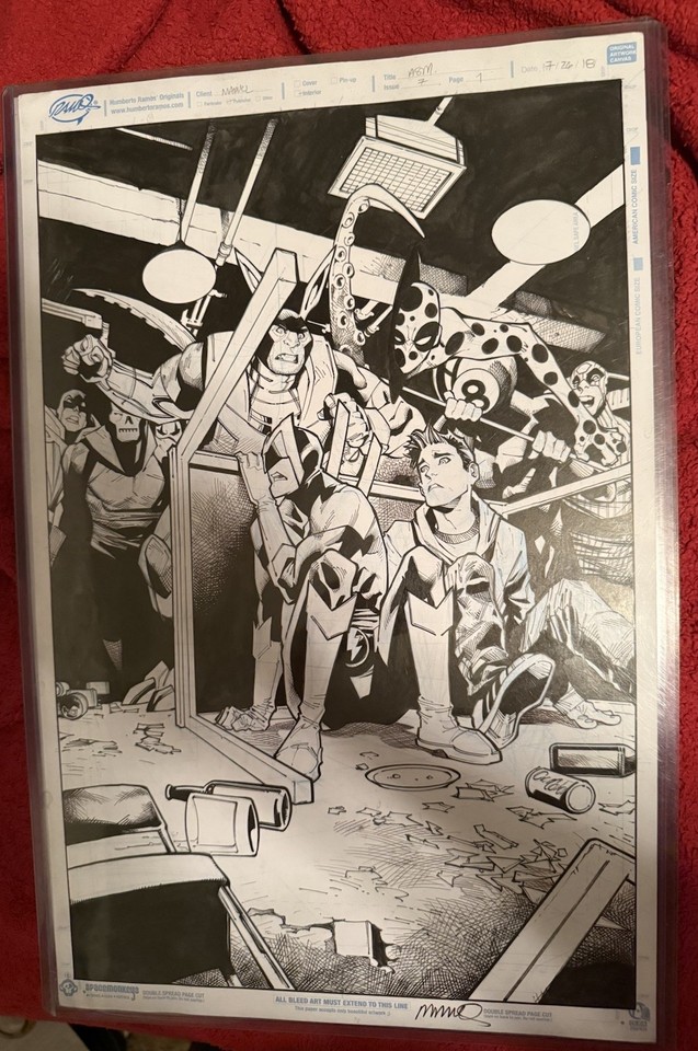 AMAZING SPIDER-MAN #7 Variant ?? 2018 ORIGINAL HUMBERTO RAMOS COVER ART! SIGNED Comic Art