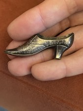 Victorian Silver Shoe Brooch C Clasp Antique Vintage Jewellery