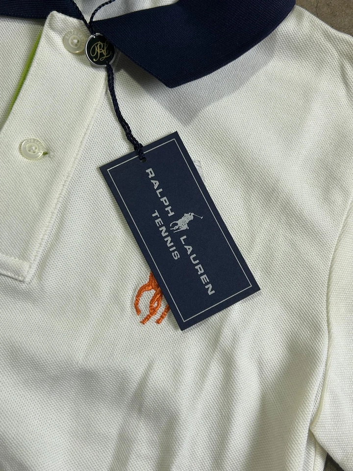 Ralph Lauren Polo Shirt Womens Small White Navy Tennis Big Pony Stretch Sport - Image 4 of 4