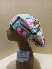 Owls Sleeping Women's Euro/Chef Surgical Scrub Hat/Cap Handmade