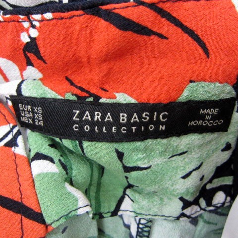 ZARA BASIC Straight Pants Long Length Floral Patt… - image 3