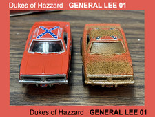 Dukes Of Hazzard General Lee - 2 HO Slot Race Cars - Autoworld - Muddy  Clean
