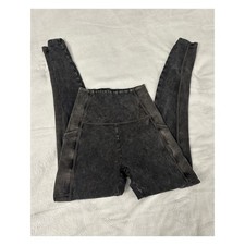 Aerie Gray Mineral Wash Leggings XS Pants Pockets Offline