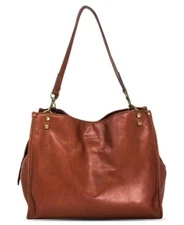 American Leather Co. Lenox Tote in Brandy - Genuine Leather, Multi-Pocket with D