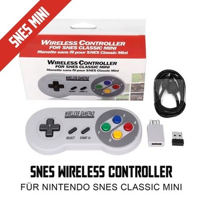 SNES Classic Wireless Controller für Original Super Nintendo Mini NES PC USB NEU