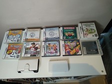Nintendo DS Lite White Handheld Console 11 Games Accessories Bundle VGC