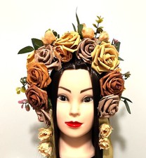 Festival Flower Crown - Rosary in Studio Work, Natural Tones