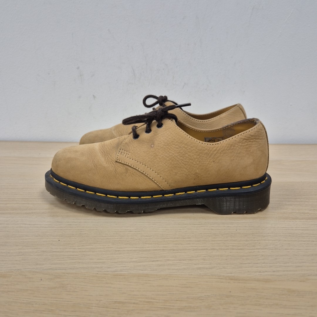 Dr Martens 1461 Bex Chunky Brown Sand Nubuck Leather Shoes Size Uk