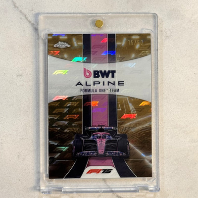 2025 Topps Chrome Formula 1 F1 #181 BWT Alpine Team Gold Logofractor /50