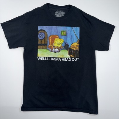 SpongeBob Shirt Mens Large Meme Black Graphic Tee