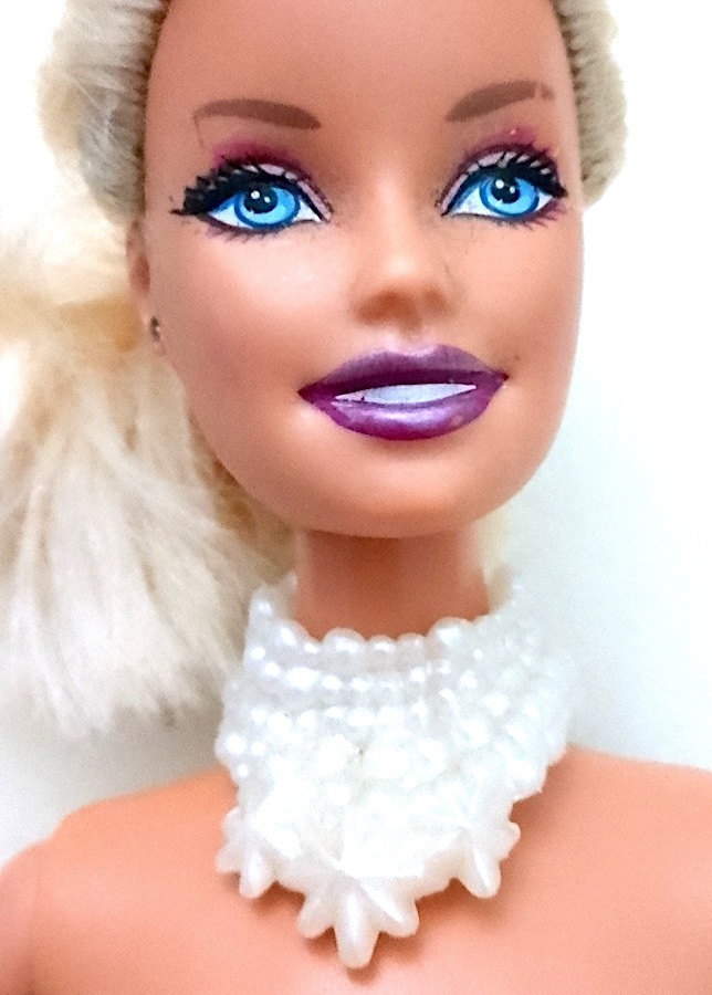BARBIE 2000s Mattel collier collana bianca perlata pla B1135