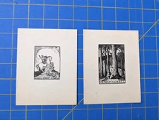 2 Ex libris By Thomas Nason (Artist) bookplate